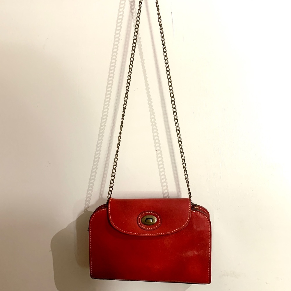 PATRICIA NASH SMALL RED LEATHER BAG